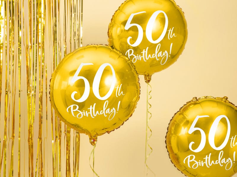 Balloons 50th Birthday Gold Foil Balloon
