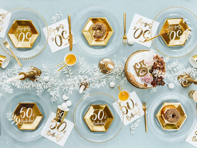 21st Birthday Gold Paper Napkins – 3 Ply Party Serviettes, 16 Pack (33cm X 33cm) – Club Green HBMB110