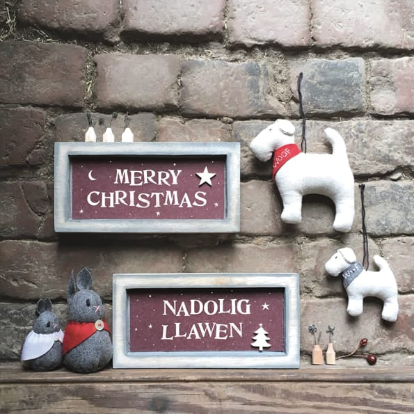 East of India Long Grey Box Frame Sign | Merry Christmas Sign East of India Long Grey Wooden Box Frame Sign - Merry Christmas