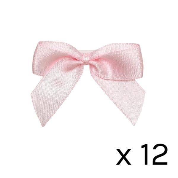 5cm Pale Pink Satin Self Adhesive Ribbon Bows x 12 bow 5cm Pale Pink Satin Self Adhesive Ribbon Bows x 12