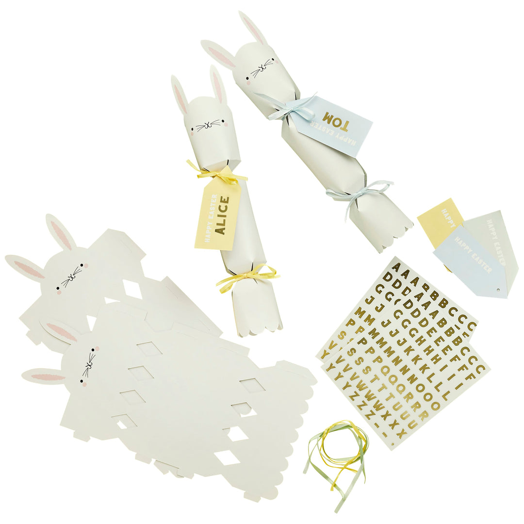 6 Pack Easter Diy Bunny Crackers | Easter Supplies UK Party Favours 6 Pack Easter Diy Bunny Crackers