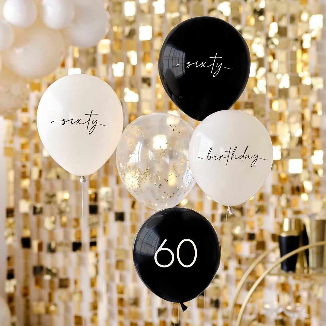 Balloons 60th Birthday Party Balloons x 5