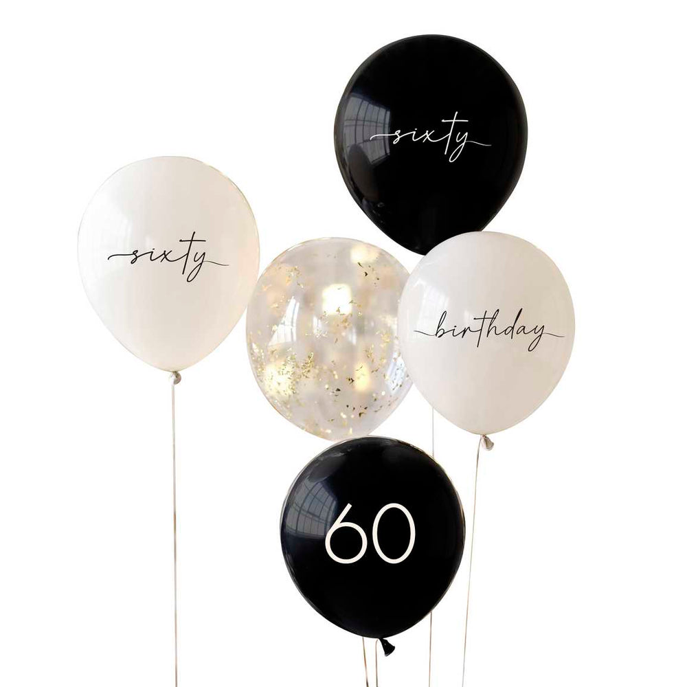 Balloons 60th Birthday Party Balloons x 5