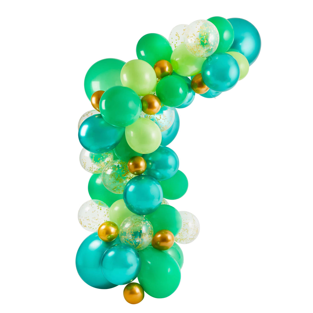 64 Piece Green Jungle Balloon Arch | Safari Party Supplies UK Balloons 64 Piece Green Jungle Balloon Arch