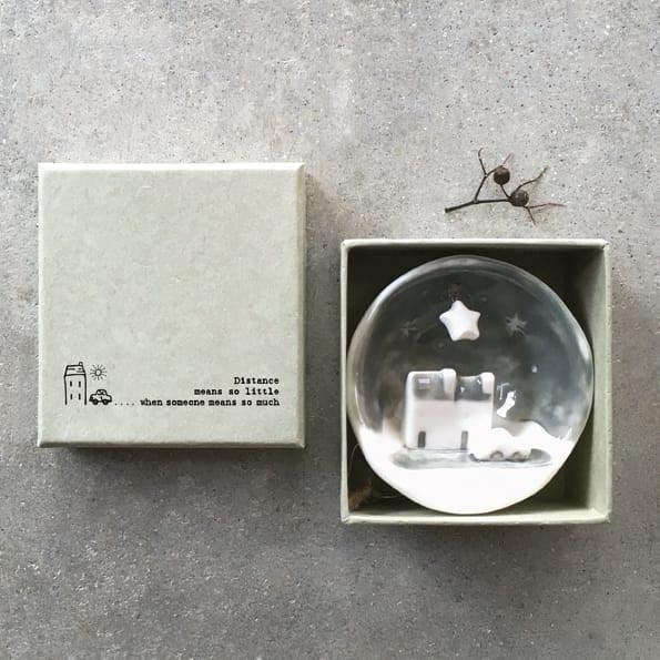 Distance Means Half Porcelain Bauble | East of India Bauble East of India Half Porcelain Bauble - Distance Means