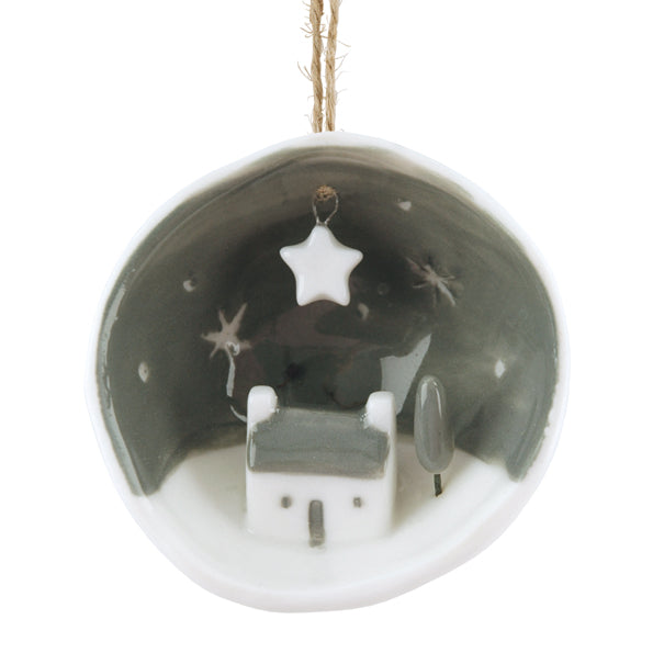 East of India Half Porcelain Bauble - Best Christmas Family