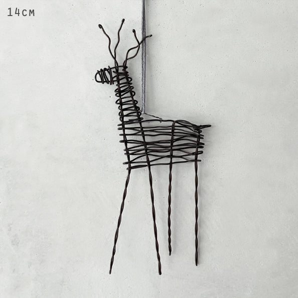 East of India Rusty Wire Reindeer Hanging Decoration