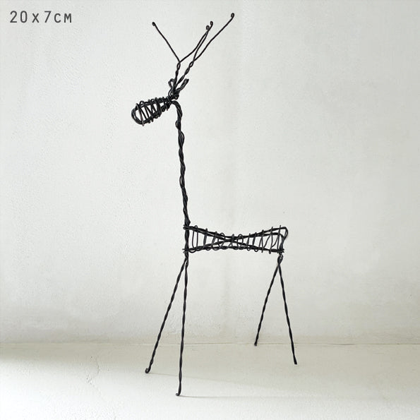 East of India Large Rusty Wire Standing Reindeer