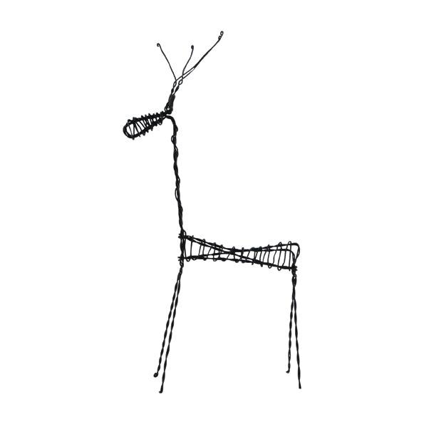 East of India Large Rusty Wire Standing Reindeer