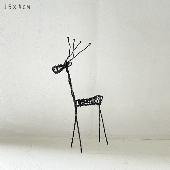 East of India Small Rusty Wire Standing Reindeer