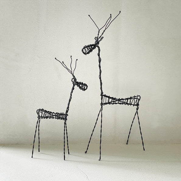 East of India Small Rusty Wire Standing Reindeer