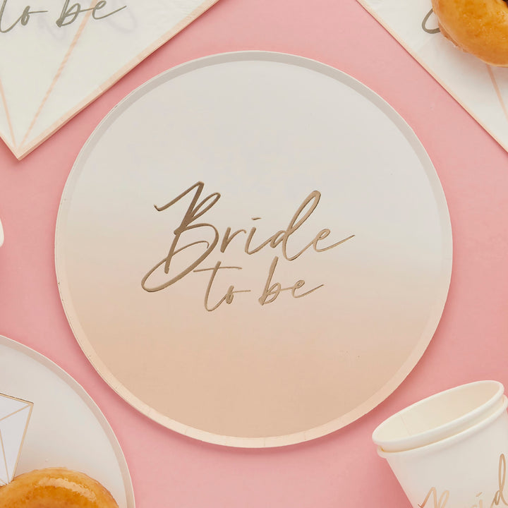 8 Pack Bride to Be Paper Plates | Hen Party Supplies UK Disposable Plates Bride to Be Hen Party Plates x 8