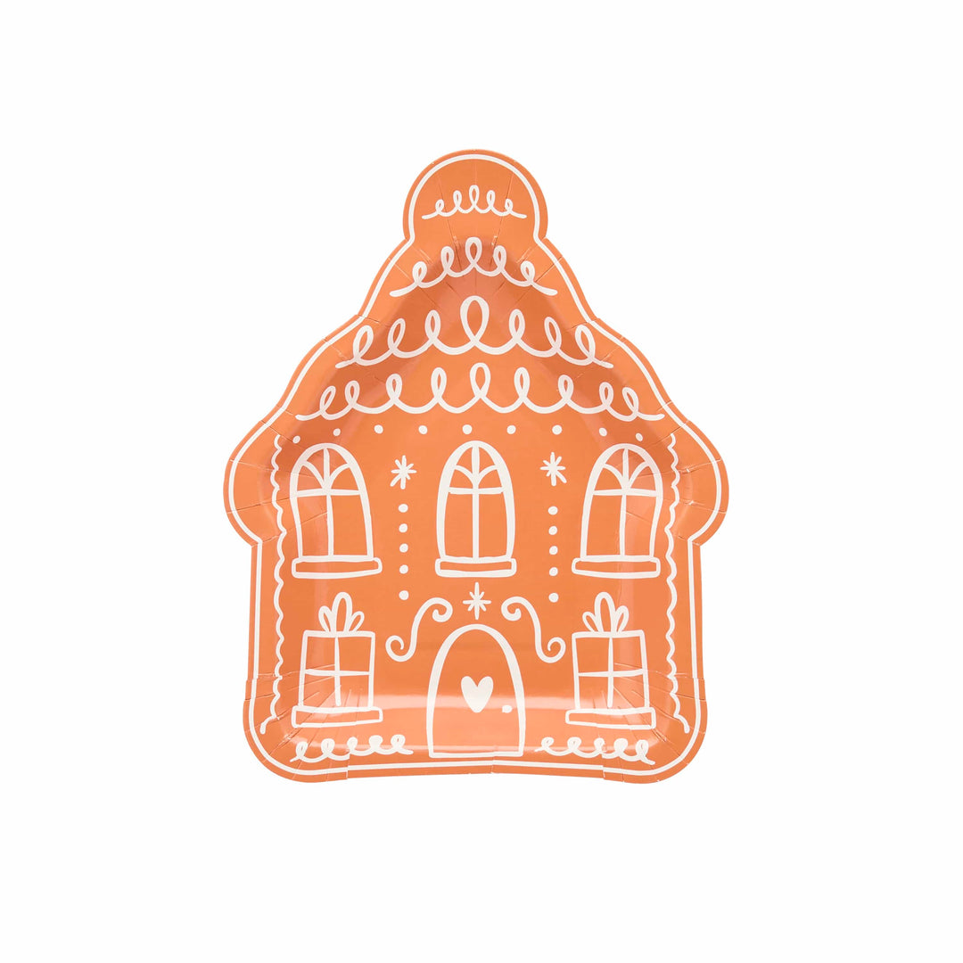 8 Pack Gingerbread House Paper Plates | Christmas Party Supplies UK Disposable Plates 8 Pack Gingerbread House Paper Plates
