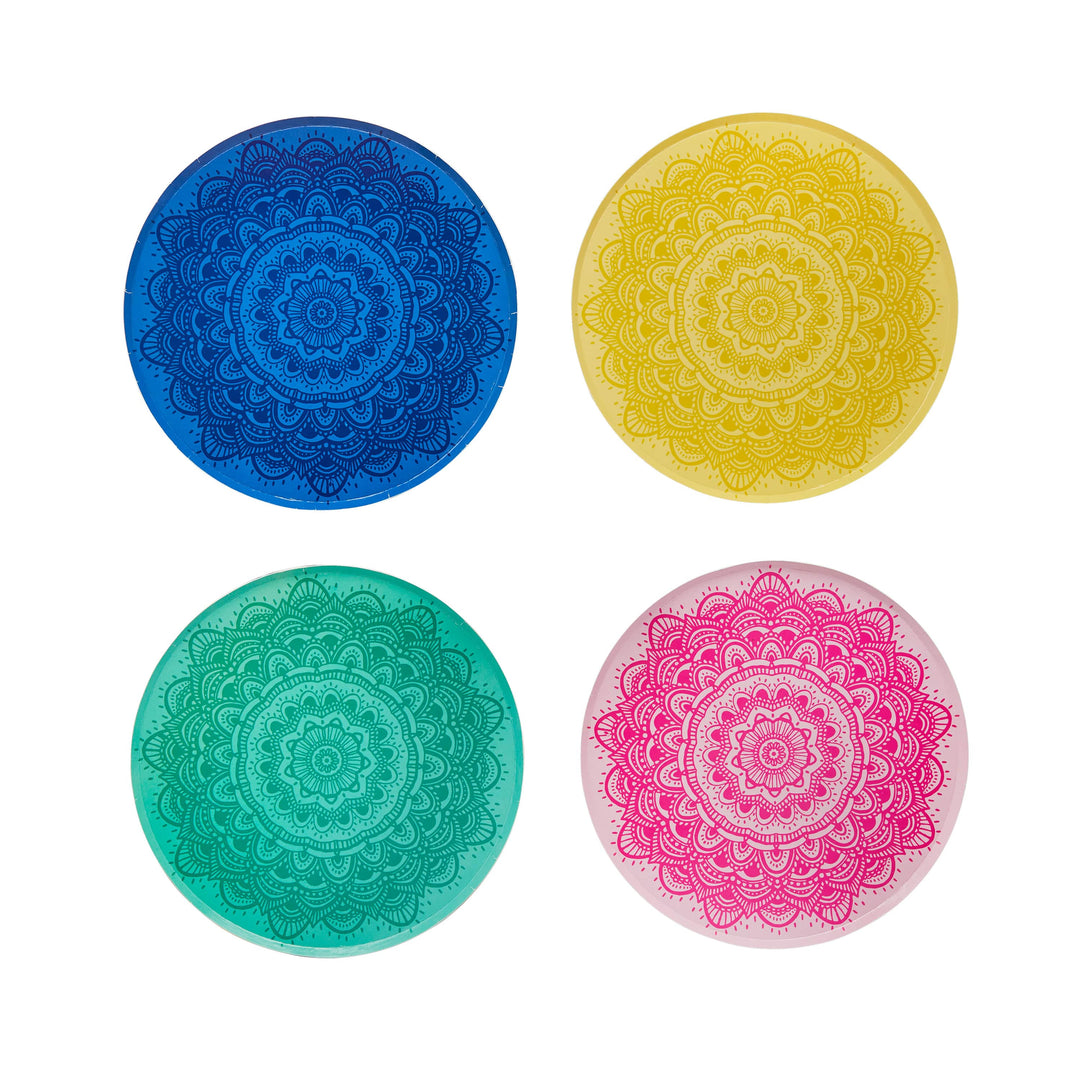 8 Pack Mandala Paper Plates | Diwali Party Supplies UK Disposable Plates 8 Pack Mandala Paper Plates
