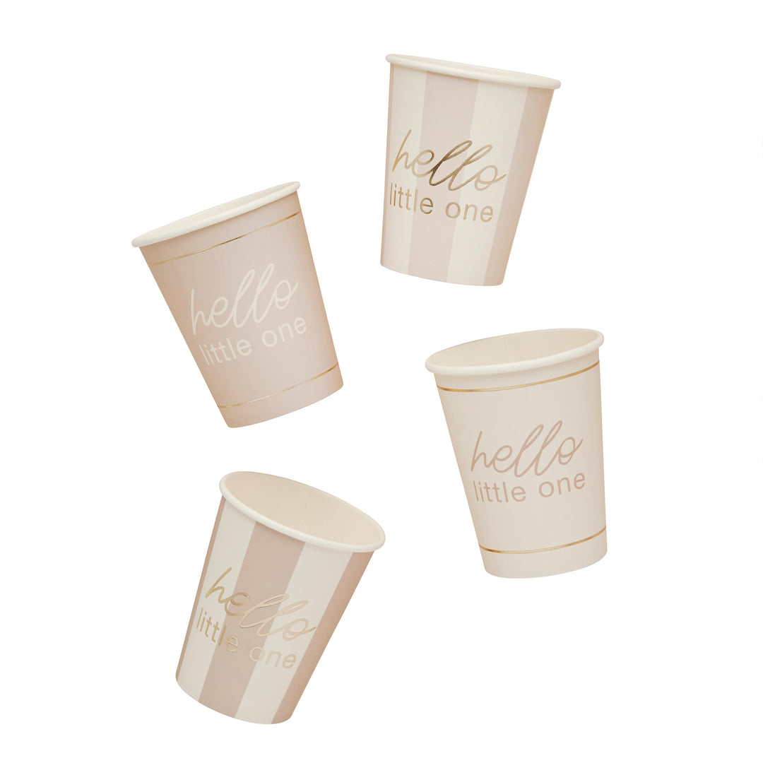 8 Pack Neutral Baby Shower Paper Cups | Baby Shower Supplies UK Tableware 8 Pack Neutral Baby Shower Paper Cups
