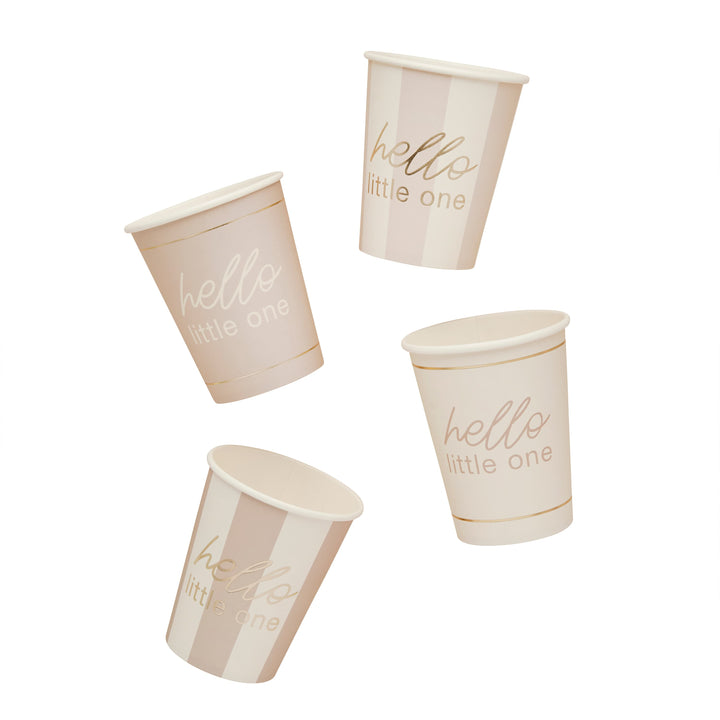 8 Pack Neutral Baby Shower Paper Cups | Baby Shower Supplies UK Tableware 8 Pack Neutral Baby Shower Paper Cups