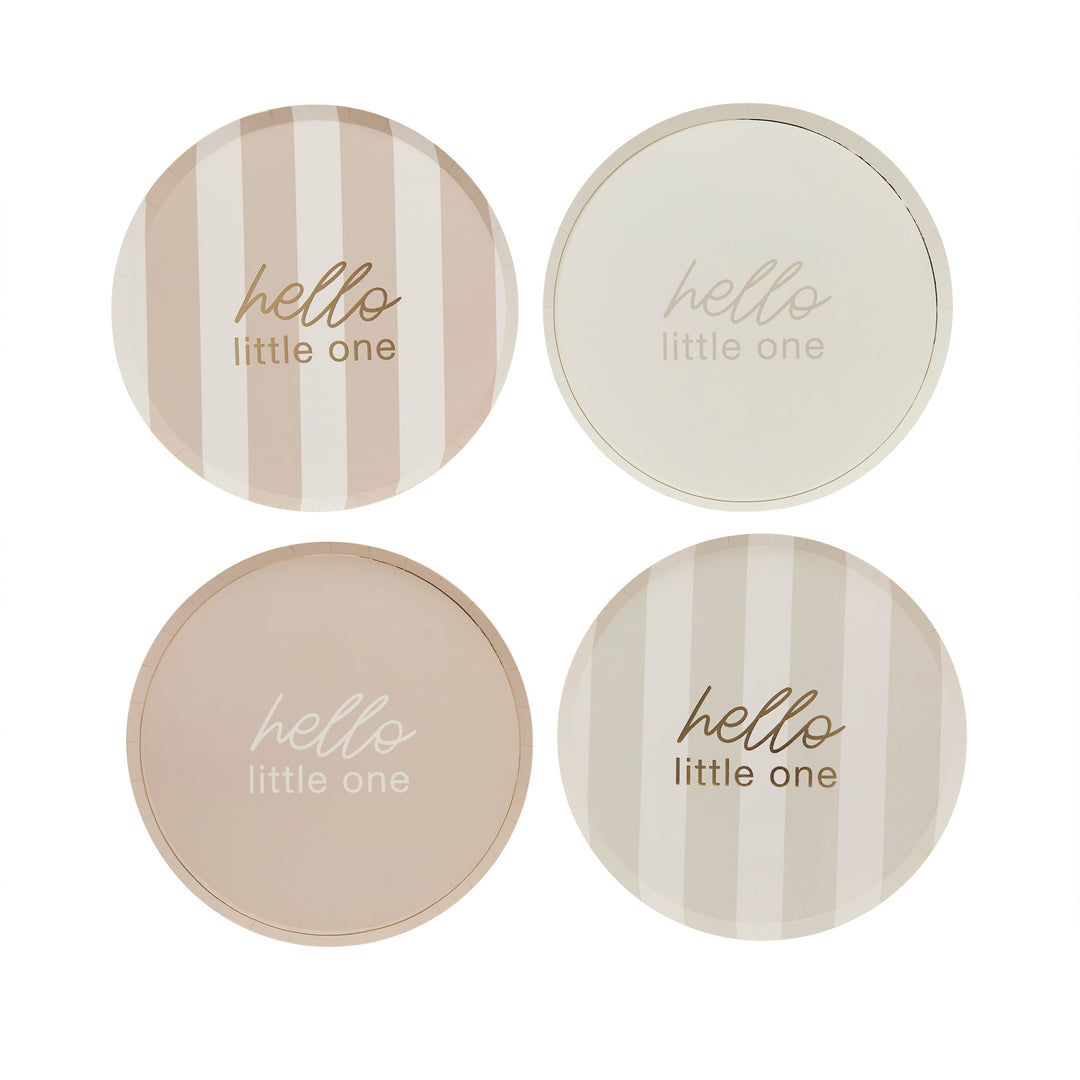 8 Pack Neutral Baby Shower Paper Plates | Baby Shower Supplies UK Tableware 8 Pack Neutral Baby Shower Paper Plates