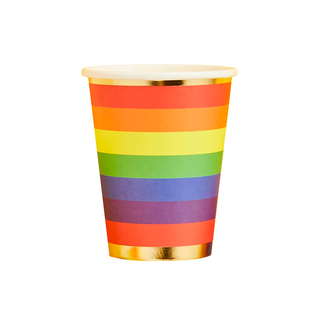 8 Pack Rainbow Paper Cups | Pride Party Supplies UK Disposable Cups 8 Pack Rainbow Paper Cups