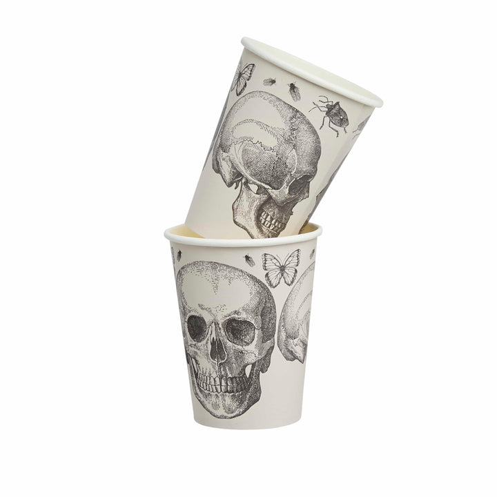 8 Pack Skull Paper Cups | Halloween Party Supplies UK Disposable Cups 8 Pack Skull Paper Cups