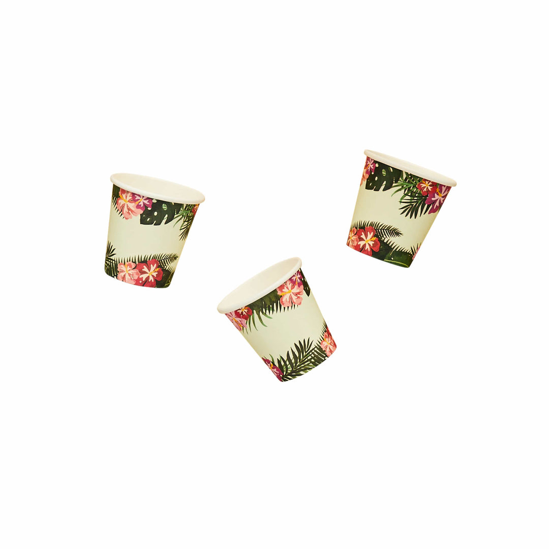 8 Pack Tropical Paper Shot Cups | Tropical Party Supplies UK Disposable Cups 8 Pack Tropical Paper Shot Cups
