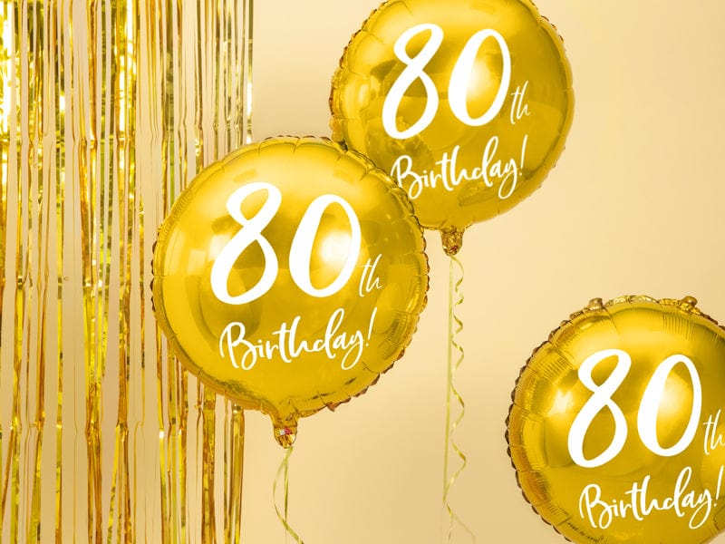 Balloons 80th Birthday Gold Foil Balloon