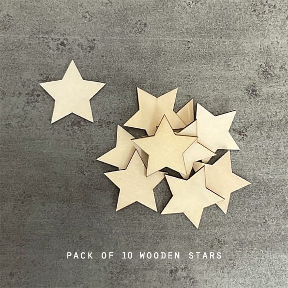 East of India Plain Wooden Stars Natural | Pack of 10 Christmas Decoration East of India Plain Wooden Stars - Natural, Pack of 10