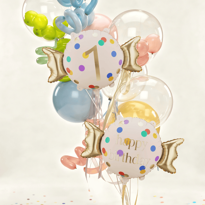 Age 1 Polka Dot Candy Shape Foil Balloon Foil Balloon Age 1 Polka Dot Candy Shape Foil Balloon