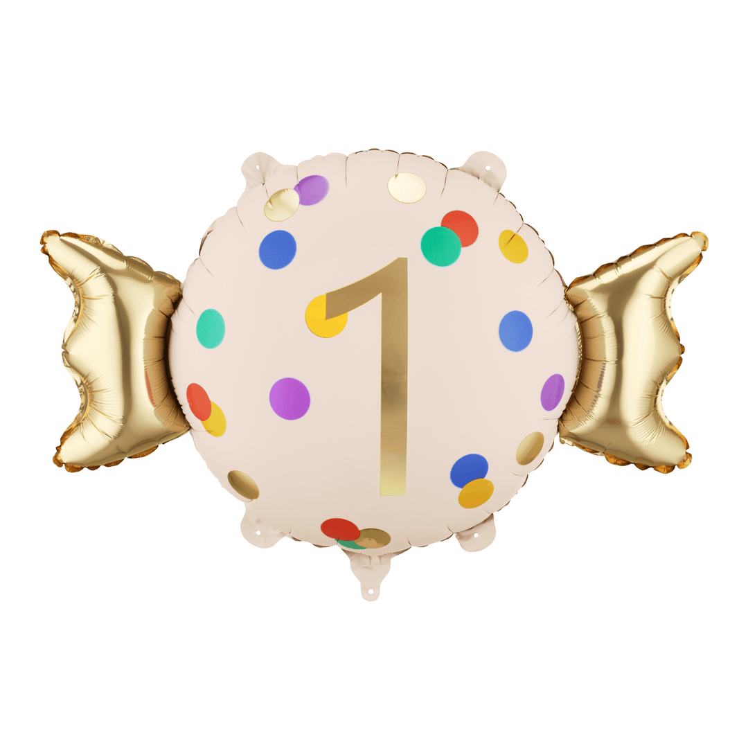 Age 1 Polka Dot Candy Shape Foil Balloon Foil Balloon Age 1 Polka Dot Candy Shape Foil Balloon
