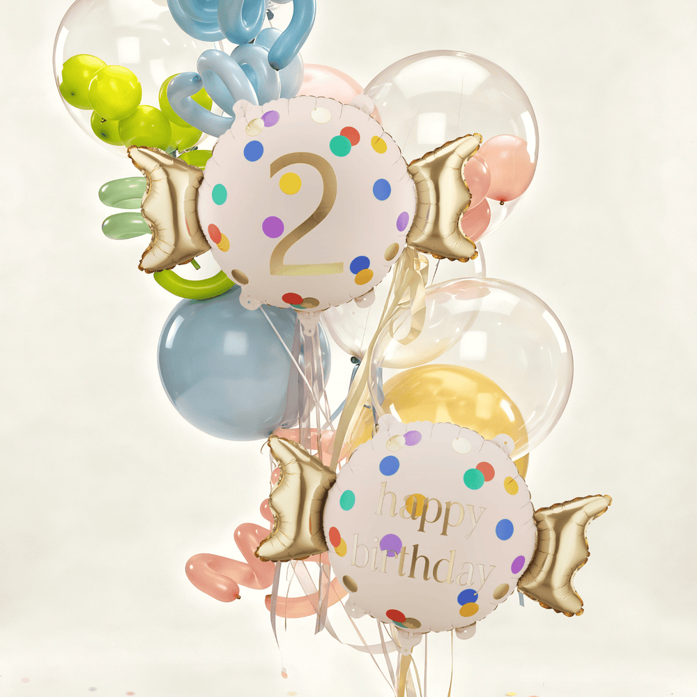 Age 2 Polka Dot Candy Shape Foil Balloon Foil Balloon Age 2 Polka Dot Candy Shape Foil Balloon
