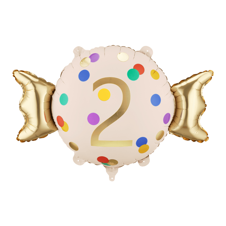 Age 2 Polka Dot Candy Shape Foil Balloon Foil Balloon Age 2 Polka Dot Candy Shape Foil Balloon