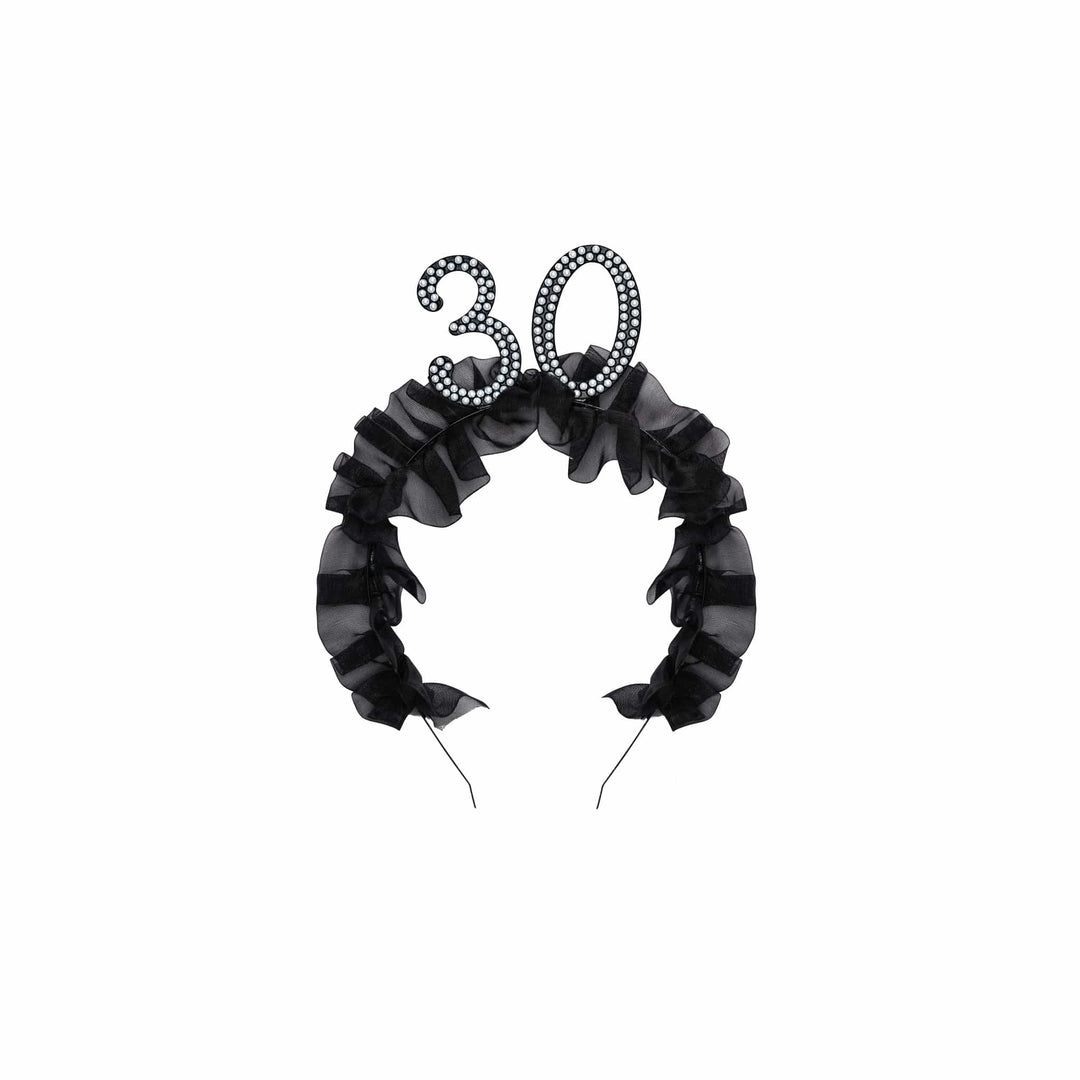 Age Headband with Ruffles &amp; Pearls Party Accessories Age Headband with Ruffles &amp; Pearls 30