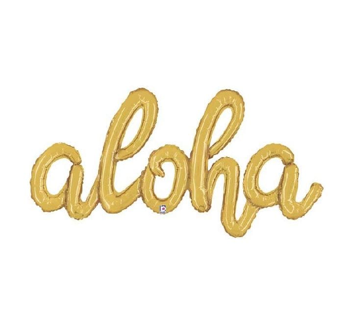 bunting Aloha Gold Foil Script Balloon - 40cm