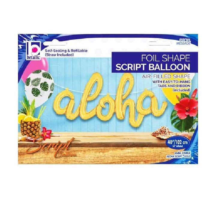 bunting Aloha Gold Foil Script Balloon - 40cm