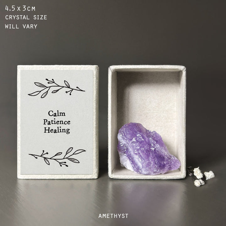 Amethyst Crystal Matchbox - Calming Keepsake Gift crystal East of India Crystal Matchbox - Amethyst