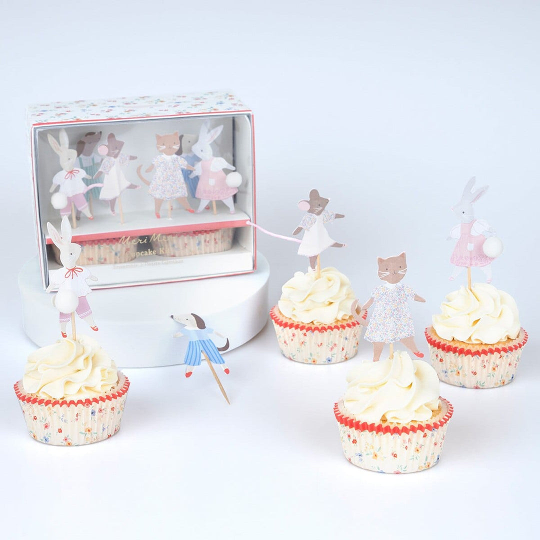 Animal Friends Cupcake Kit x 24 Toppers - Meri Meri Party Supplies Cake Toppers Animal Friends Cupcake Kit x 24 Toppers