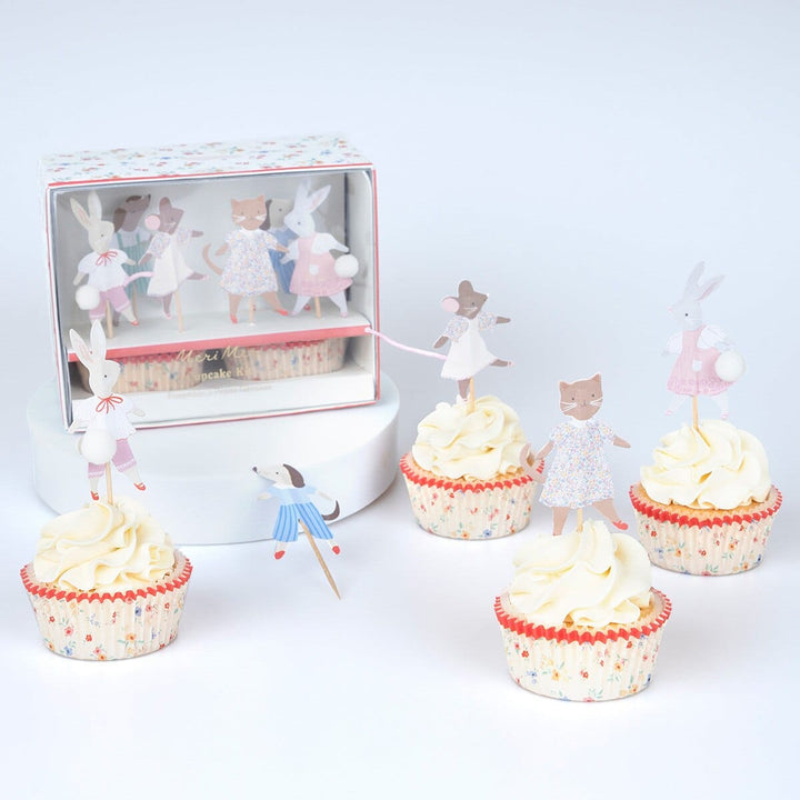 Animal Friends Cupcake Kit x 24 Toppers - Meri Meri Party Supplies Cake Toppers Animal Friends Cupcake Kit x 24 Toppers