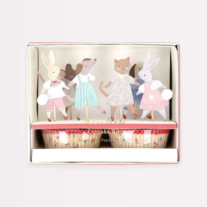 Animal Friends Cupcake Kit x 24 Toppers - Meri Meri Party Supplies Cake Toppers Animal Friends Cupcake Kit x 24 Toppers
