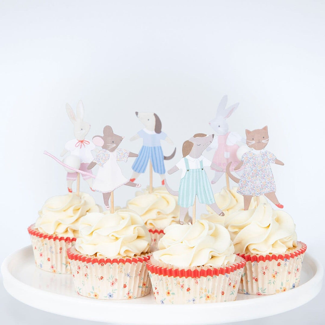 Animal Friends Cupcake Kit x 24 Toppers - Meri Meri Party Supplies Cake Toppers Animal Friends Cupcake Kit x 24 Toppers
