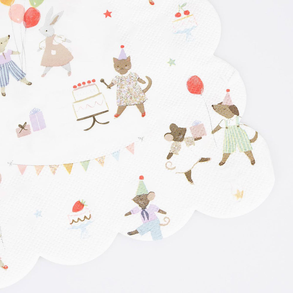 Animal Friends Large Party Napkins x 16 | Meri Meri Birthday Party party napkins Animal Friends Large Party Napkins x 16