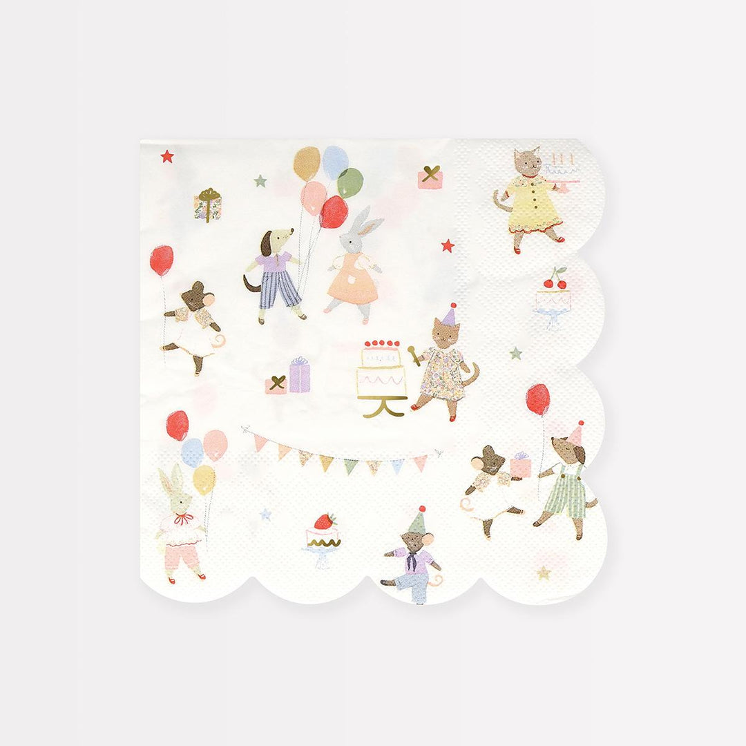 Animal Friends Large Party Napkins x 16 | Meri Meri Birthday Party party napkins Animal Friends Large Party Napkins x 16