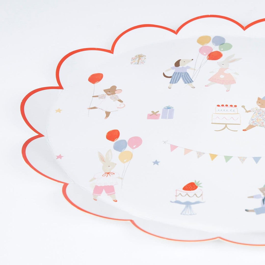 Animal Friends Large Party Plates x 8 - Meri Meri Party Supplies Disposable Plates Animal Friends Large Party Plates x 8