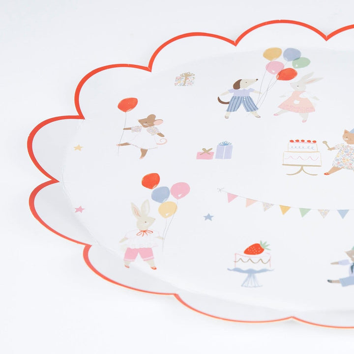 Animal Friends Large Party Plates x 8 - Meri Meri Party Supplies Disposable Plates Animal Friends Large Party Plates x 8