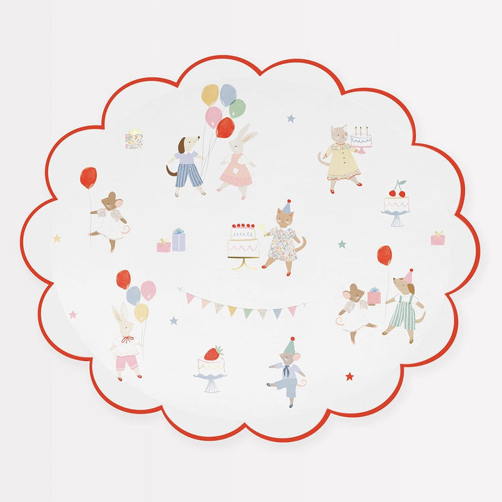 Animal Friends Large Party Plates x 8 - Meri Meri Party Supplies Disposable Plates Animal Friends Large Party Plates x 8