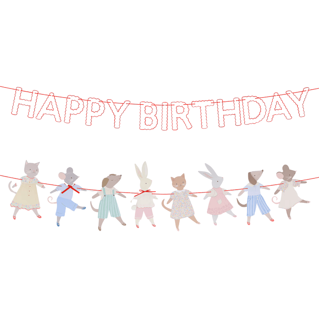 Animal Friends Party Garland -  Meri Meri Party Supplies Bunting Animal Friends Party Garland