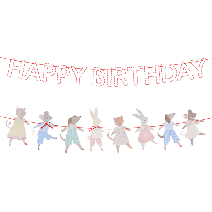 Animal Friends Party Garland -  Meri Meri Party Supplies Bunting Animal Friends Party Garland