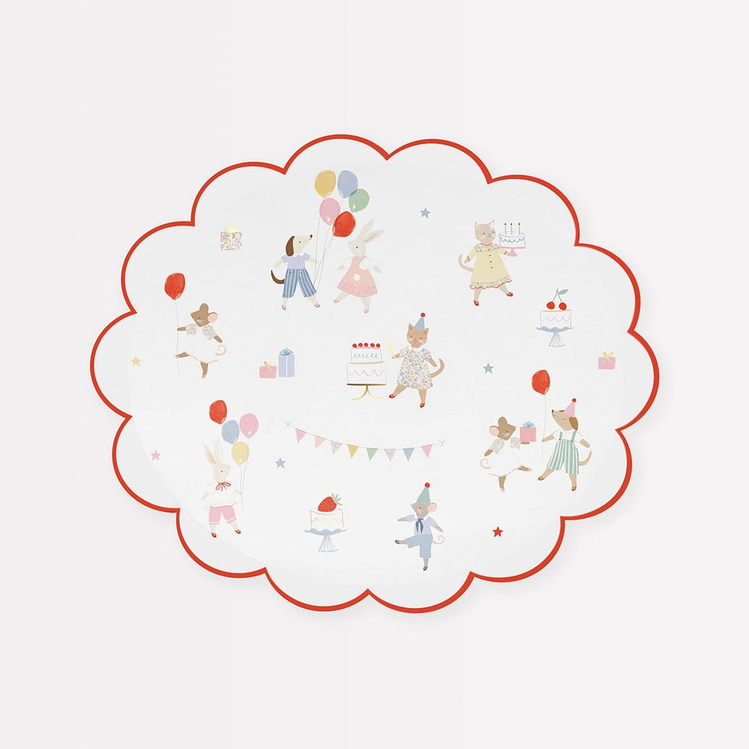Animal Friends Small Party Plates x 8 - Meri Meri Party Supplies Disposable Plates Animal Friends Small Party Plates x 8