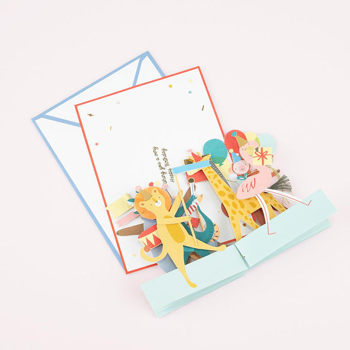 Animal Parade Concertina Birthday Card | Meri Meri Greetings Card Animal Parade Concertina Birthday Card
