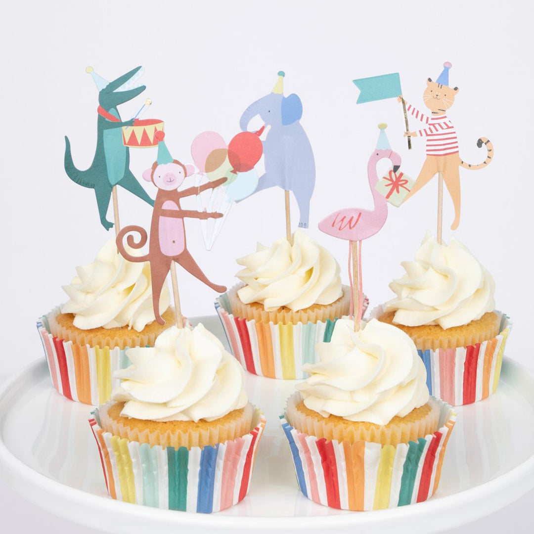 Animal Parade Cupcake Kit x 24 | Cake Decorating UK Cake Decorating Supplies Animal Parade Cupcake Kit x 24 toppers