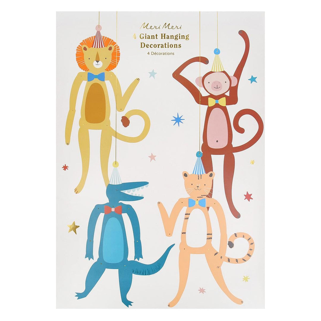 Animal Parade Decorations x 4 | Party Decorations UK Party Decorations Animal Parade Decorations x 4