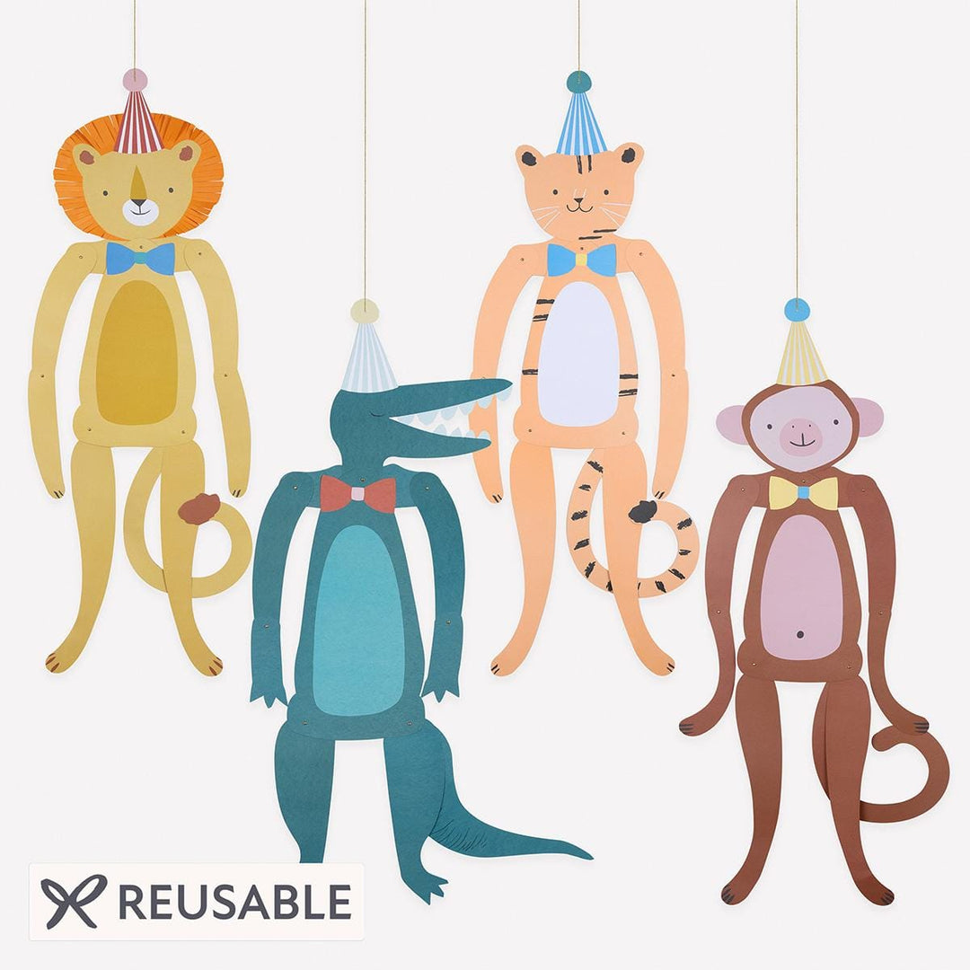 Animal Parade Decorations x 4 | Party Decorations UK Party Decorations Animal Parade Decorations x 4